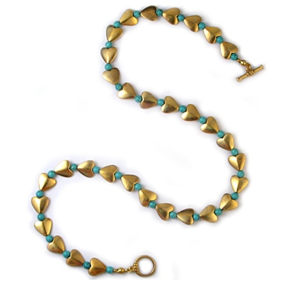 Bactrian Heart Necklace with Turquoise 18 in. - Museum Shop Collection - Picture 9 of 9